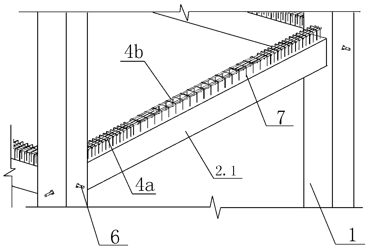 Post-tensioned prestressed prefabricated type concrete composite beam reinforcing steel bar structure and design method thereof