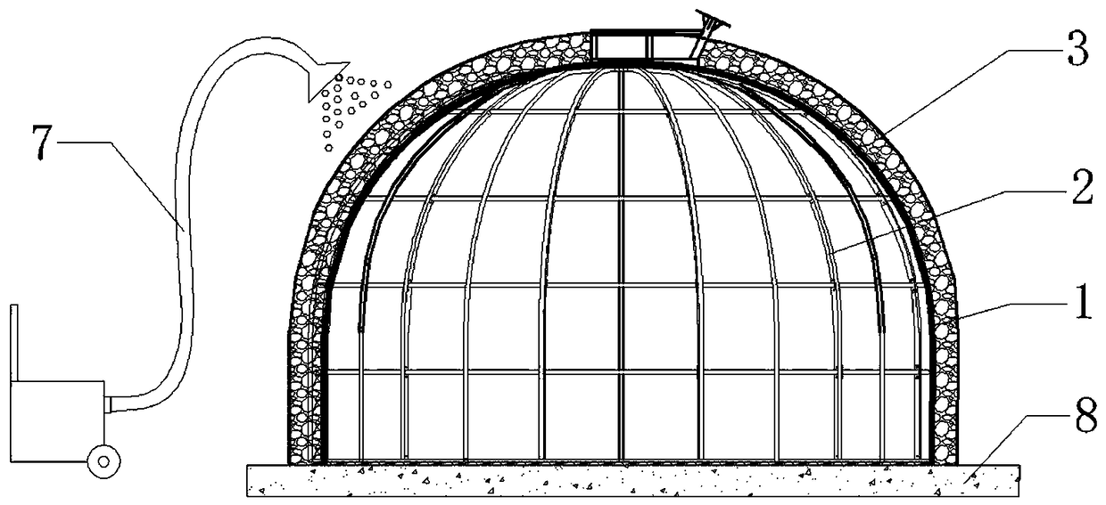 Air-inflating tire lining type rapid shaping and heat-preserving building and construction mode thereof