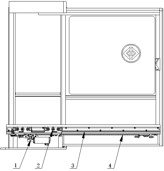 Rolling wheel sliding rail driving device of rail transit platform gate