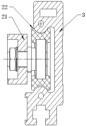 Rolling wheel sliding rail driving device of rail transit platform gate