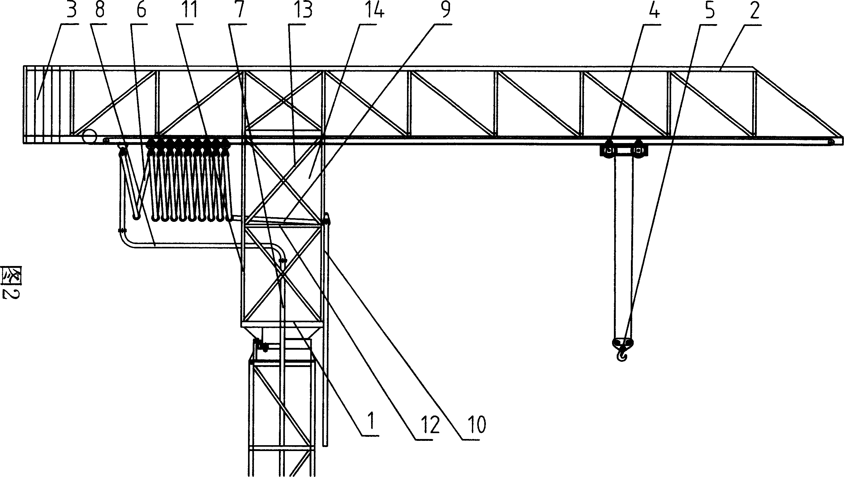 Tower type dual-purpose machine for lifting and raw material disposal