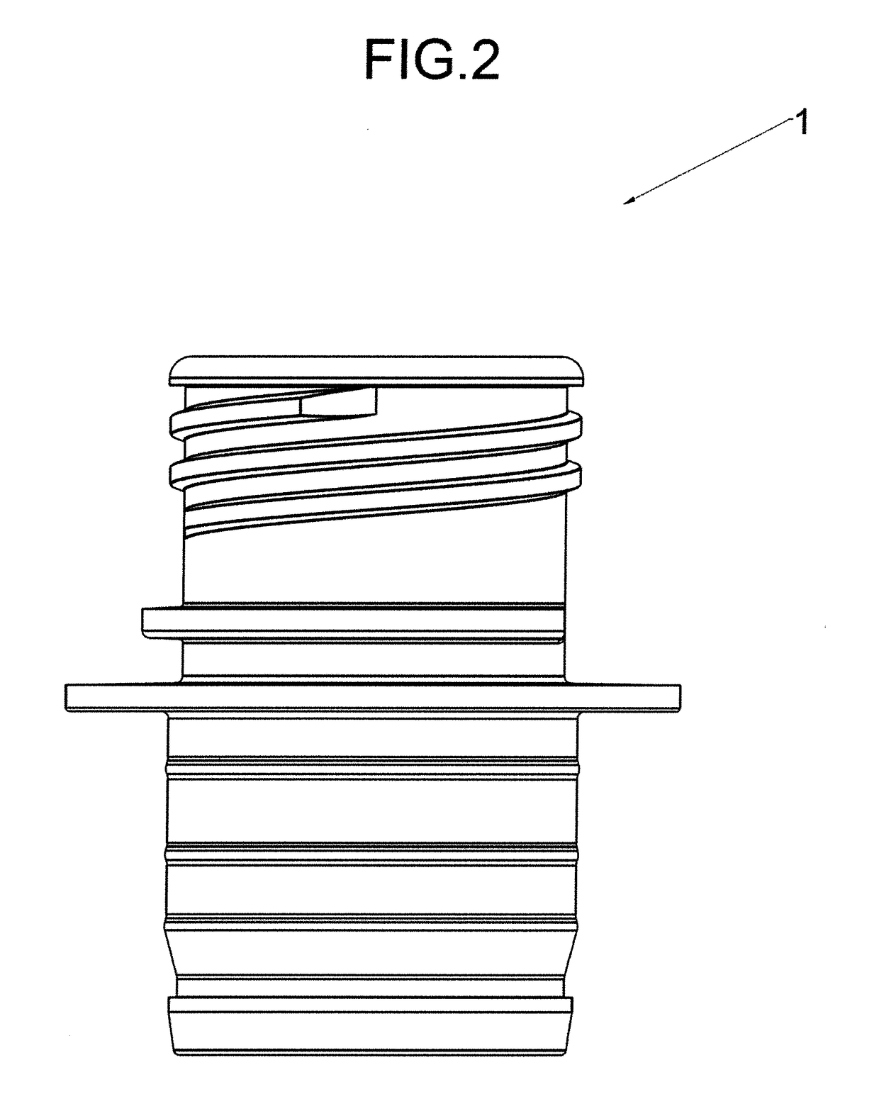 Delivering tap made of plastic material for connecting systems equipped with automatic closure