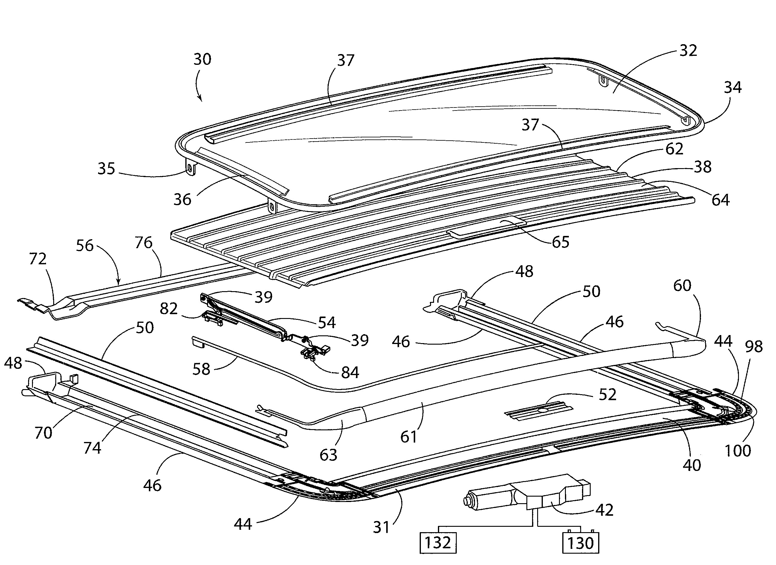 Modular tilt slide sunroof assembly and method of manufacture