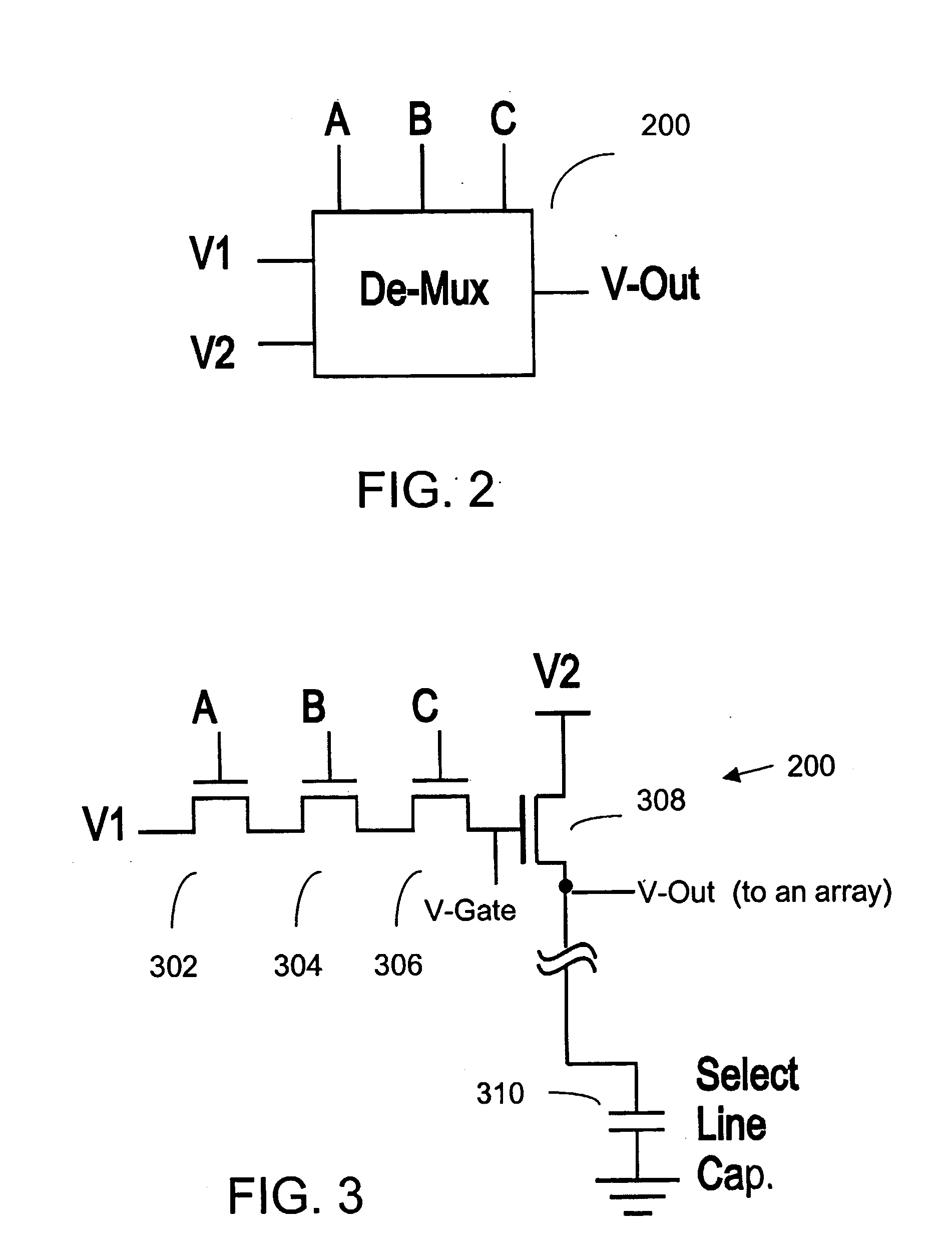 Integrated multiplexer/de-multiplexer for active-matrix display/imaging arrays