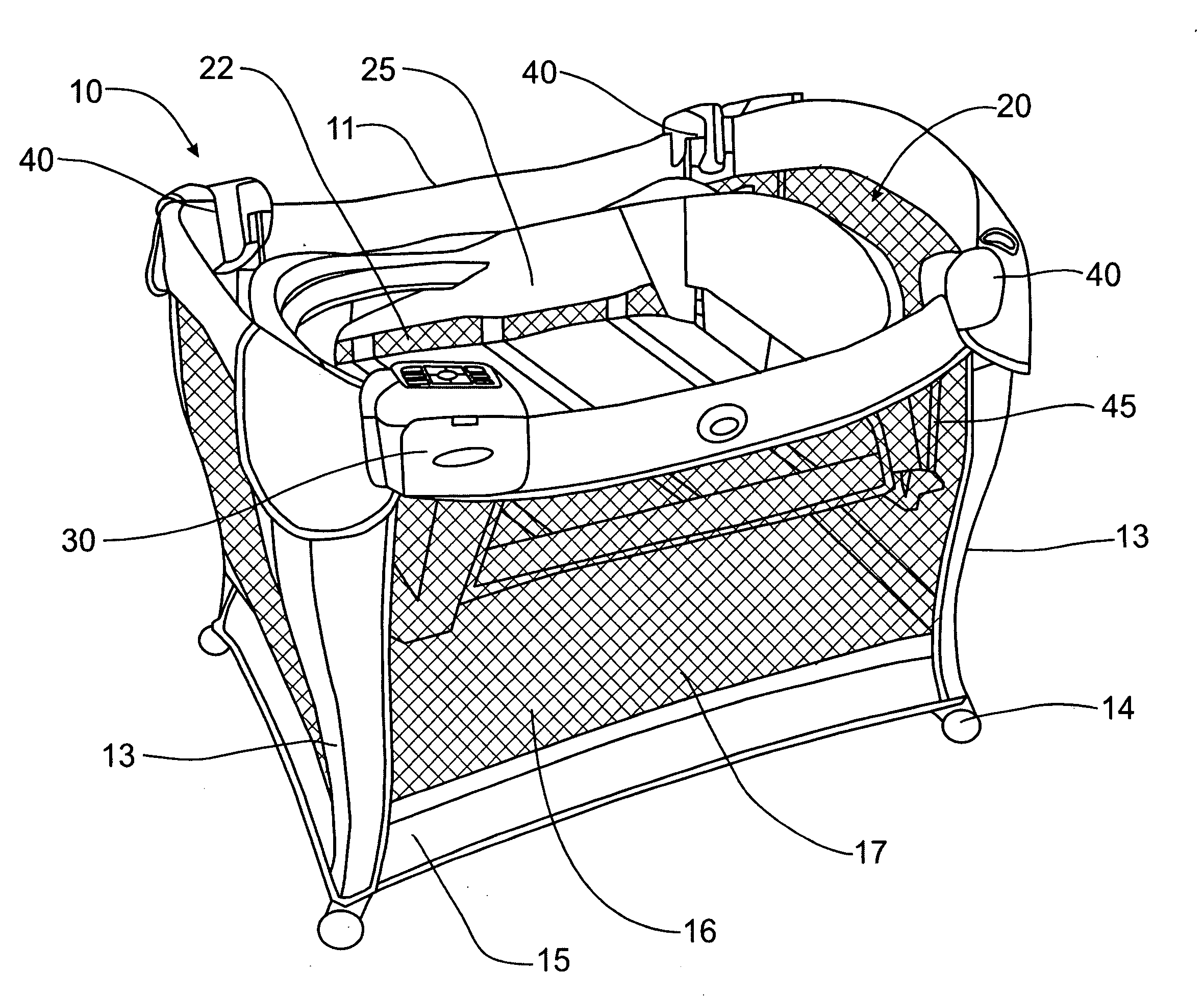 Play Yard with Motorized Swinging Bassinet