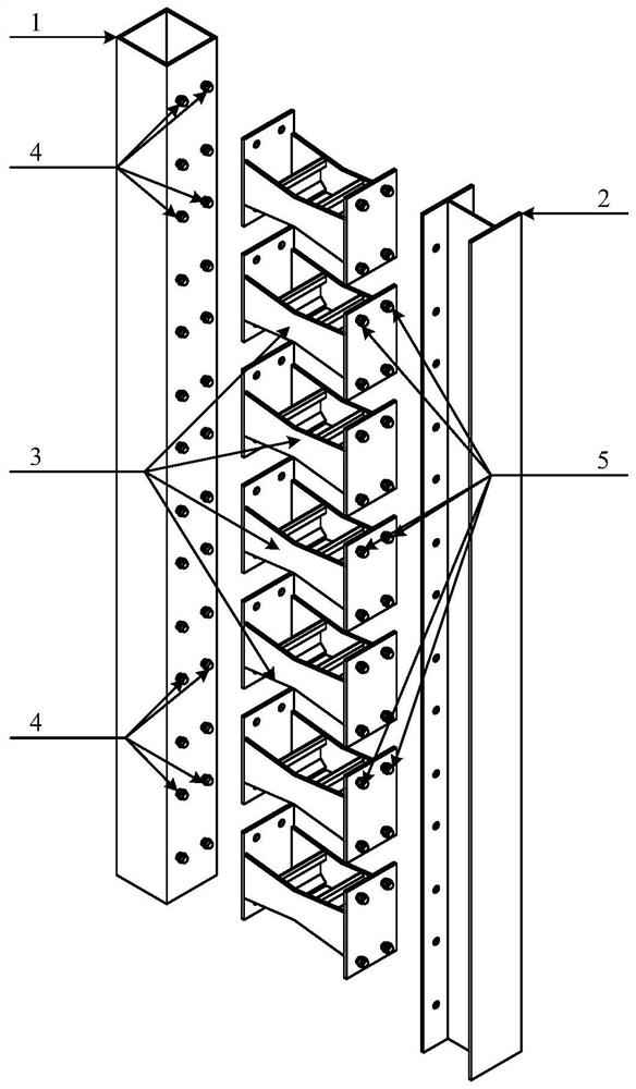 Post-earthquake repairable assembly type latticed column with shear type energy dissipation dampers