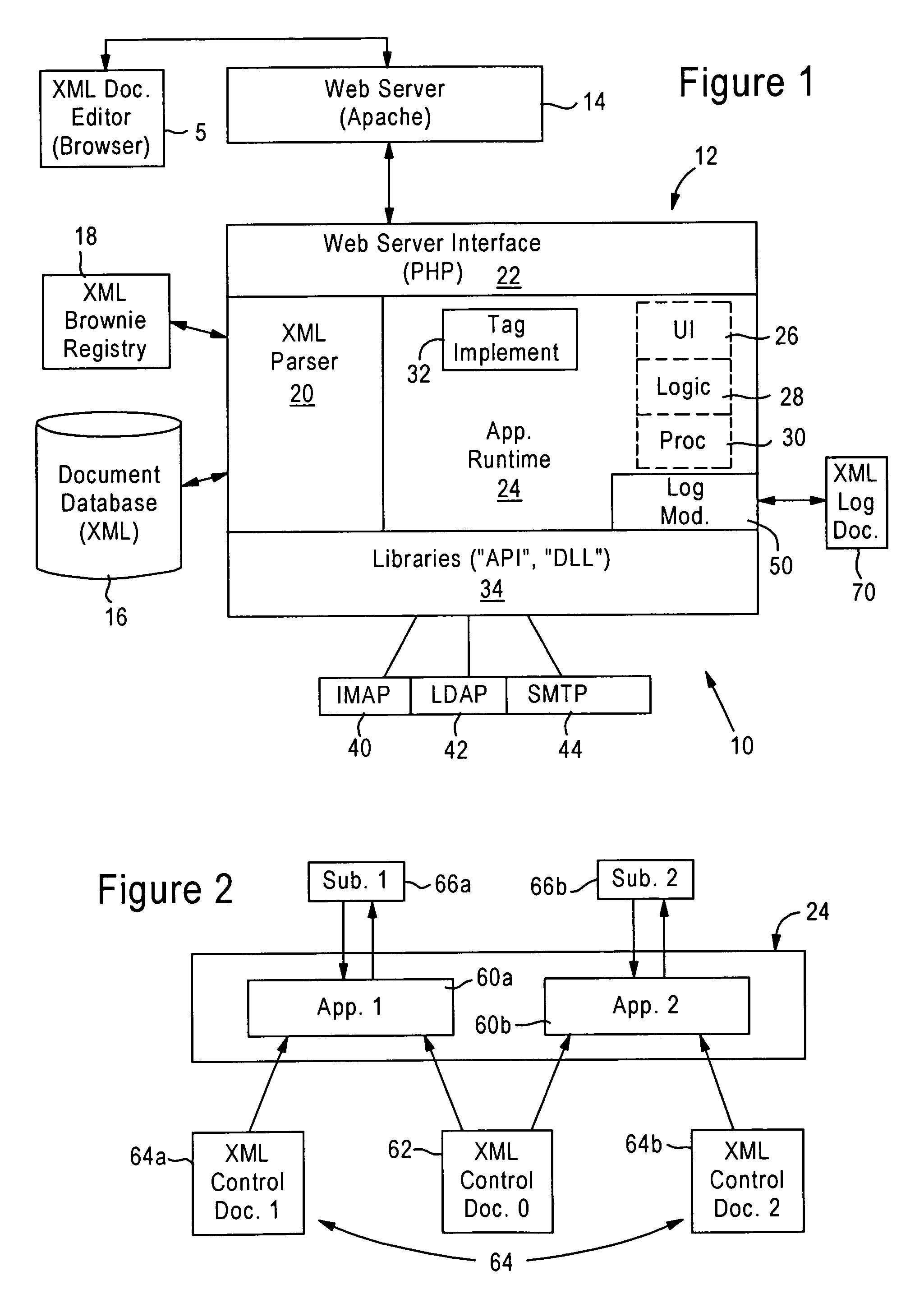 Arrangement for controlling and logging voice enabled web applications using extensible markup language documents