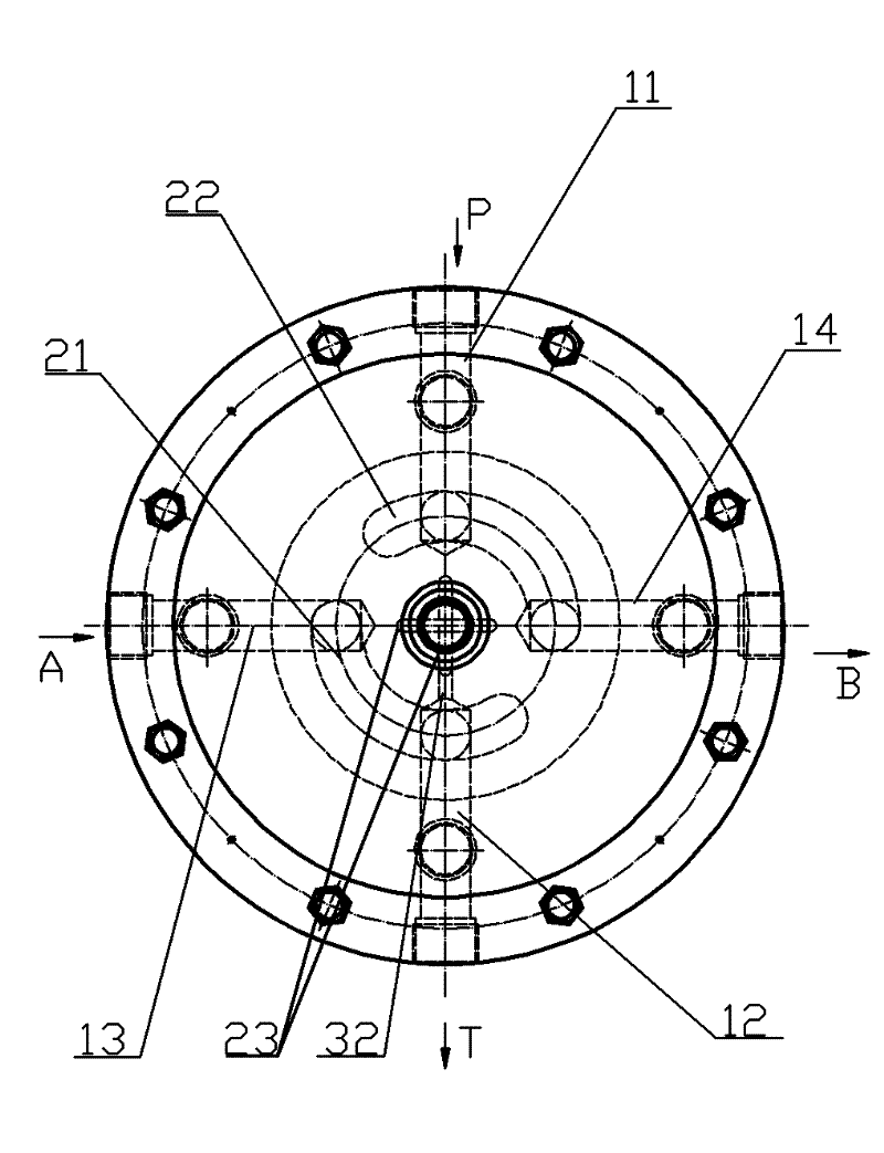 Continuously switchable four-way rotary valve