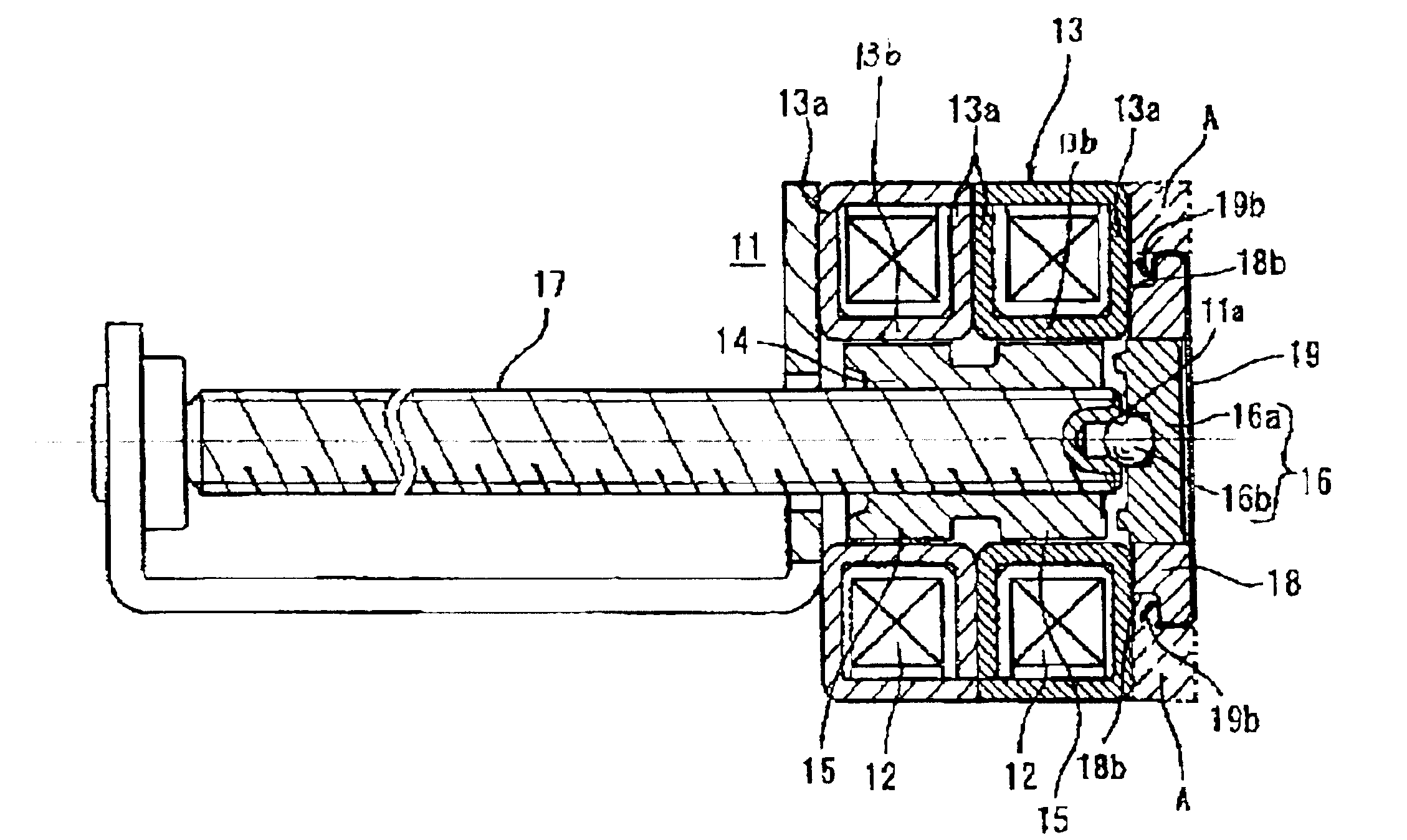 Motor with axially moveable bearing member