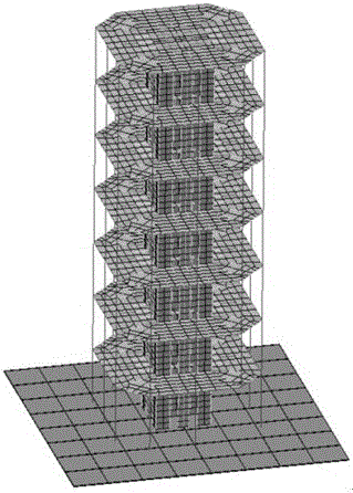 Design method for improving anti-collapse ability of RC frame core tube structure