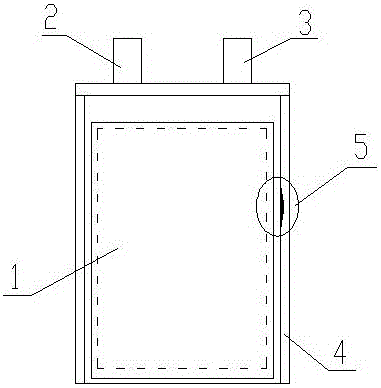 Soft package lithium-ion battery with location and explosion-proof functions and manufacturing method of soft package lithium-ion battery