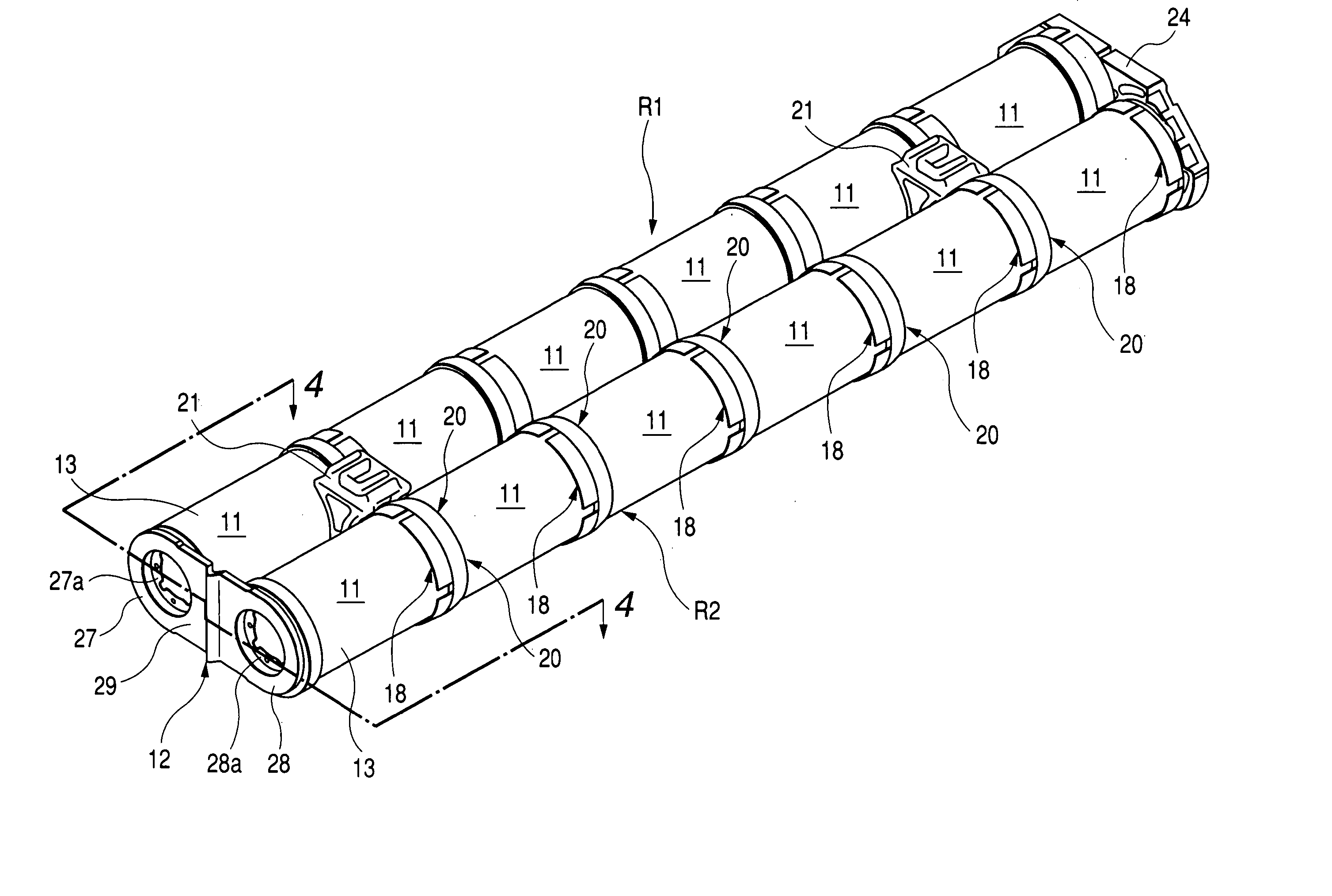 Connecting structure for electric cells