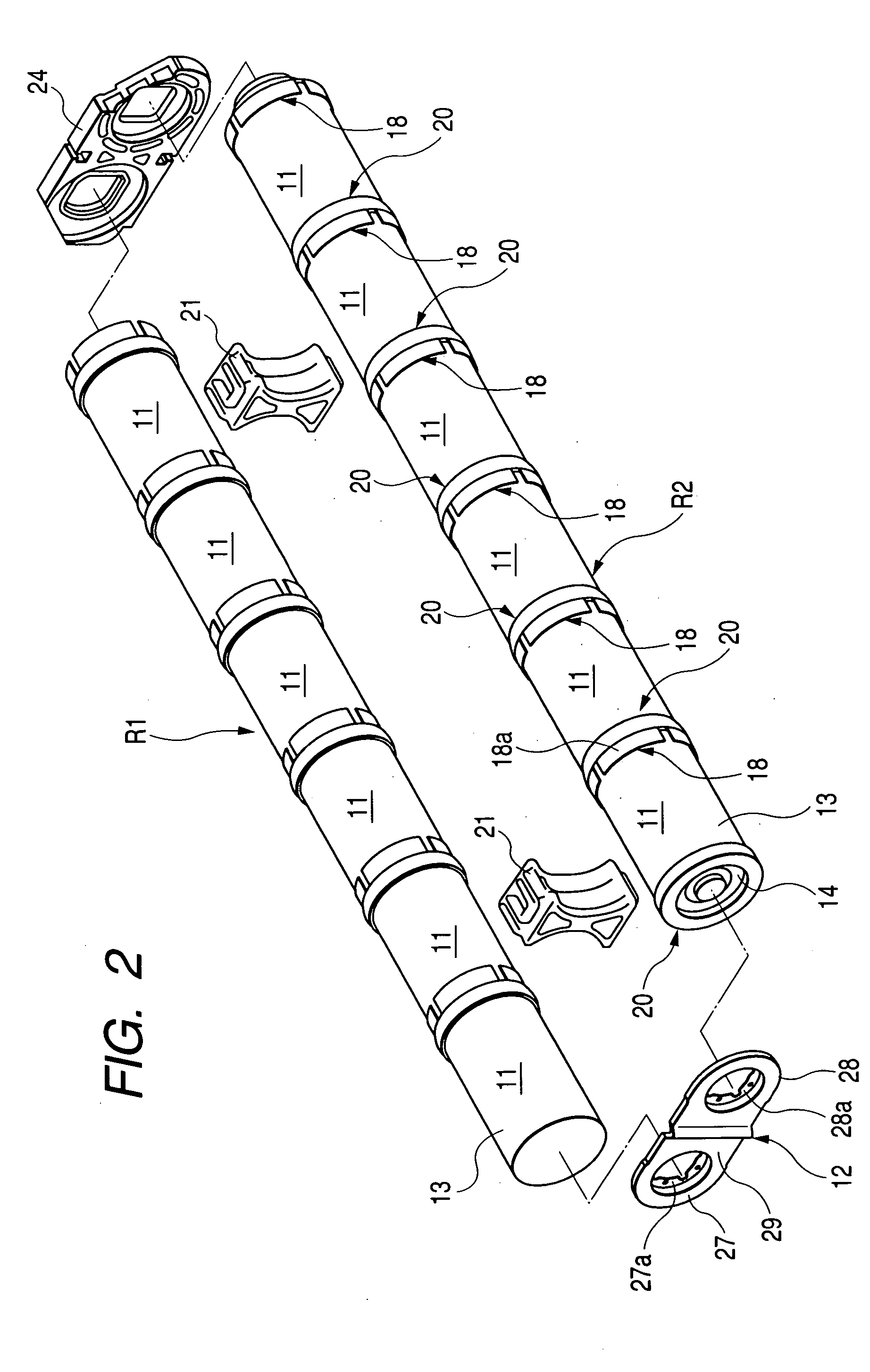 Connecting structure for electric cells