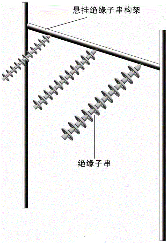 Substation disk-type suspension insulator string live insulation 360-degree cleaning brush