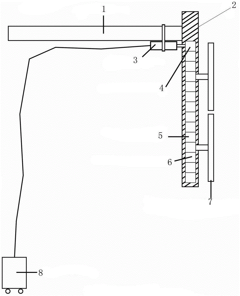 Substation disk-type suspension insulator string live insulation 360-degree cleaning brush