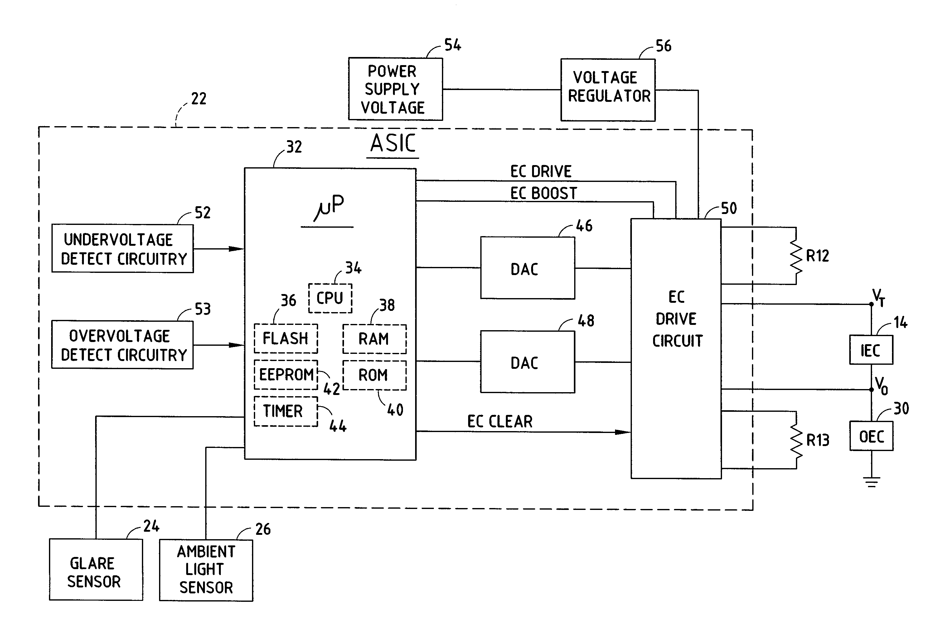 Electrochromic element drive control circuit