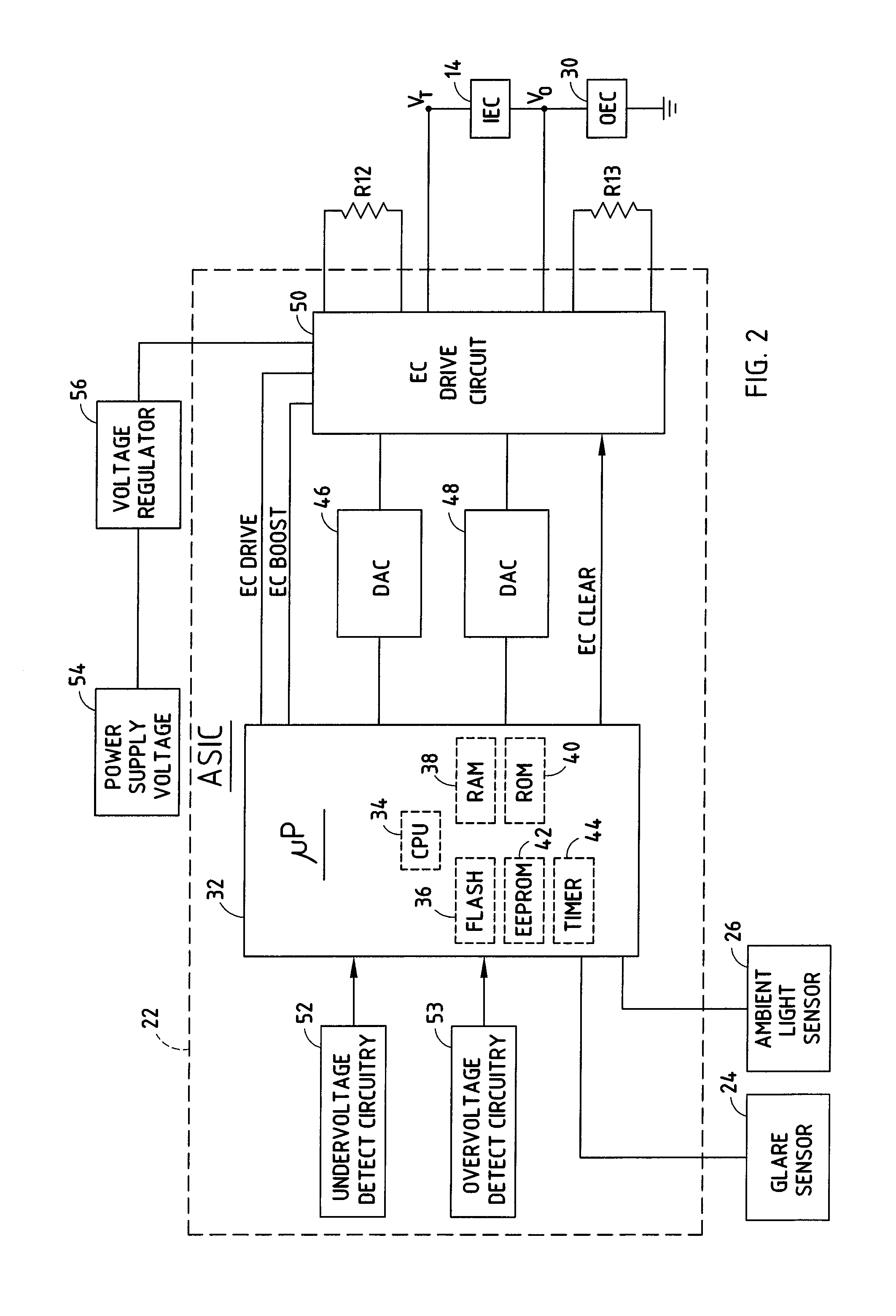 Electrochromic element drive control circuit