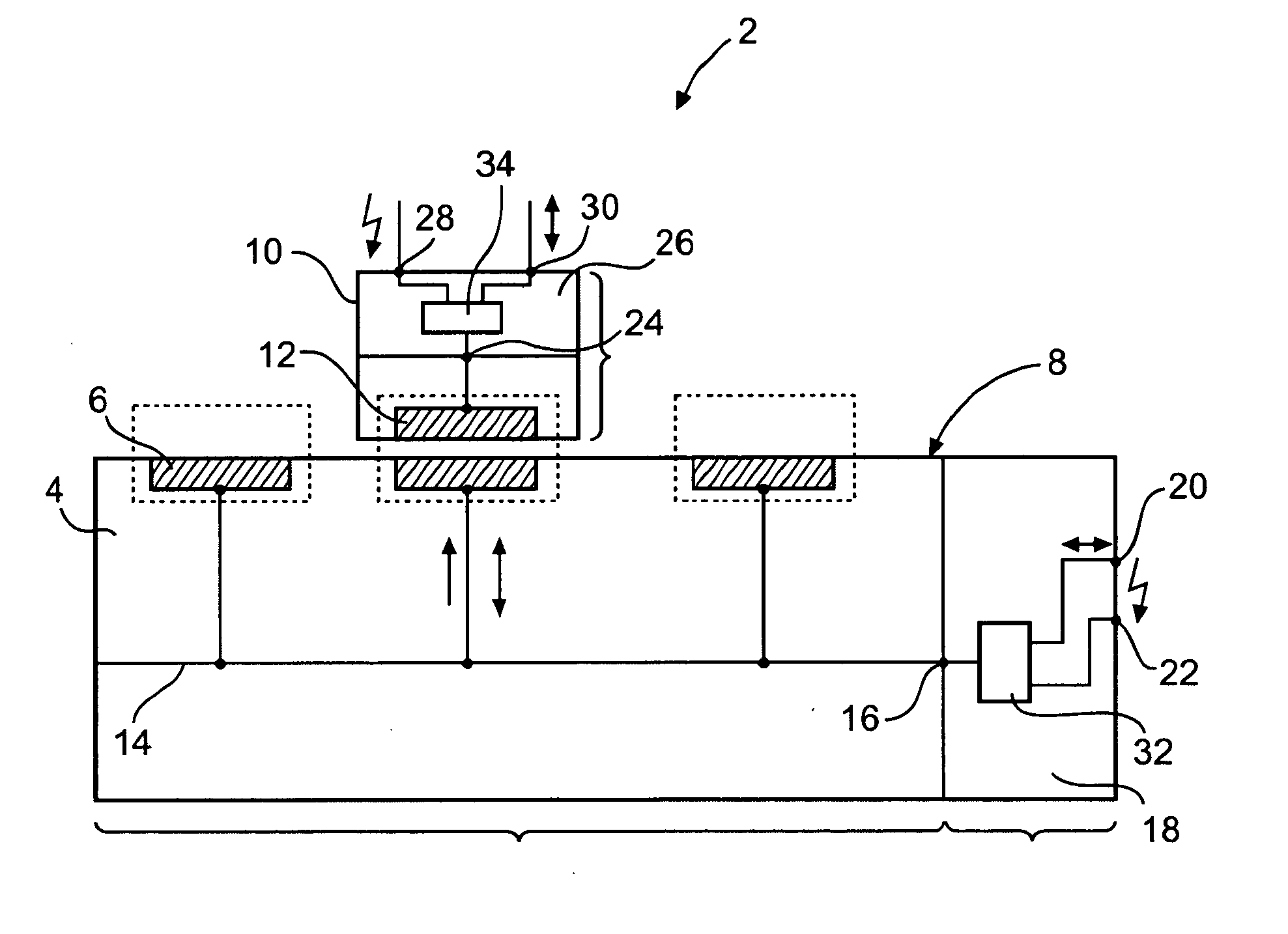 System for contact less data and power transmission