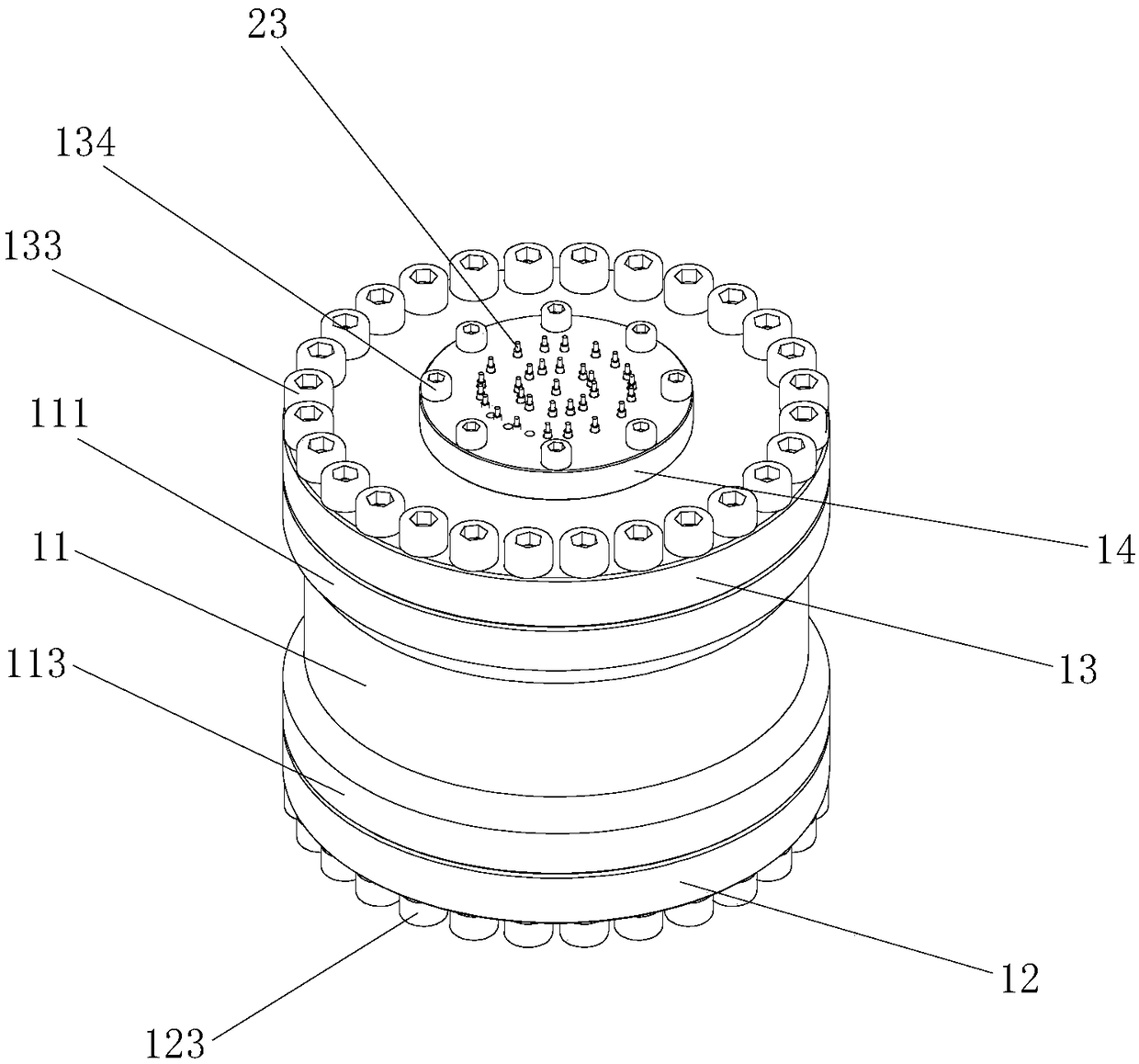 Multifunctional three-dimensional flowing simulation sealing device