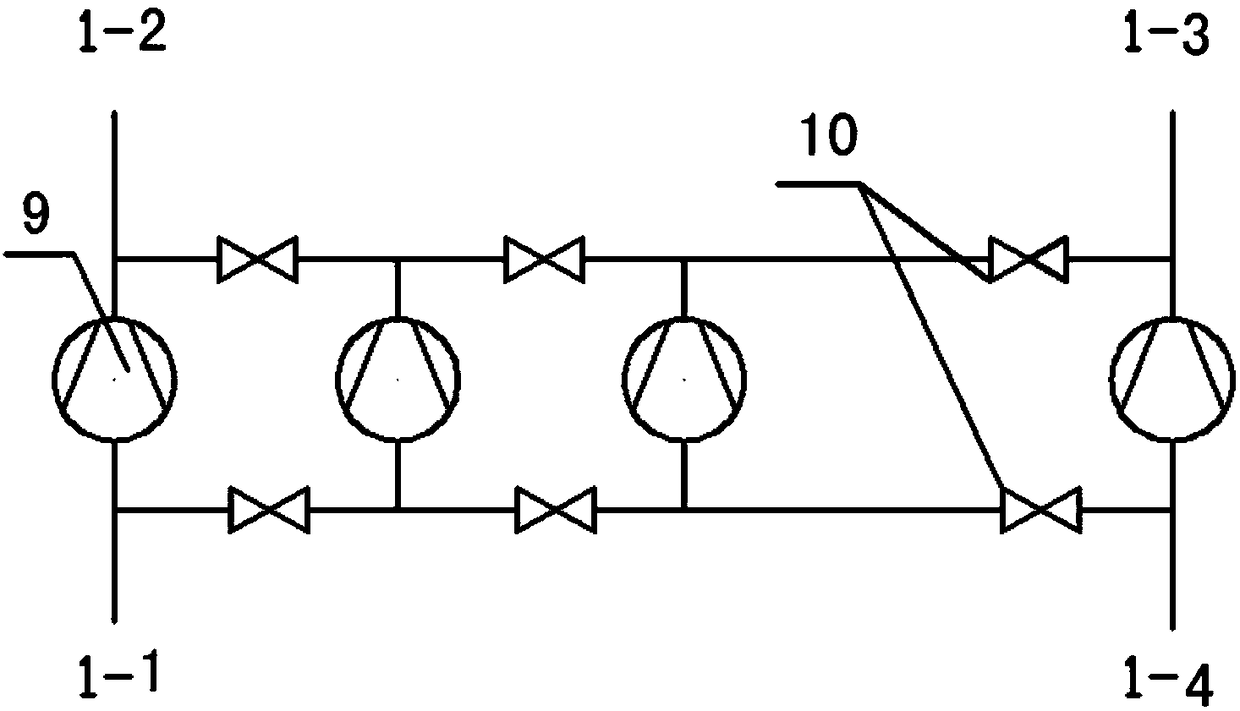 Multi-cycle variable-flow heat pump system