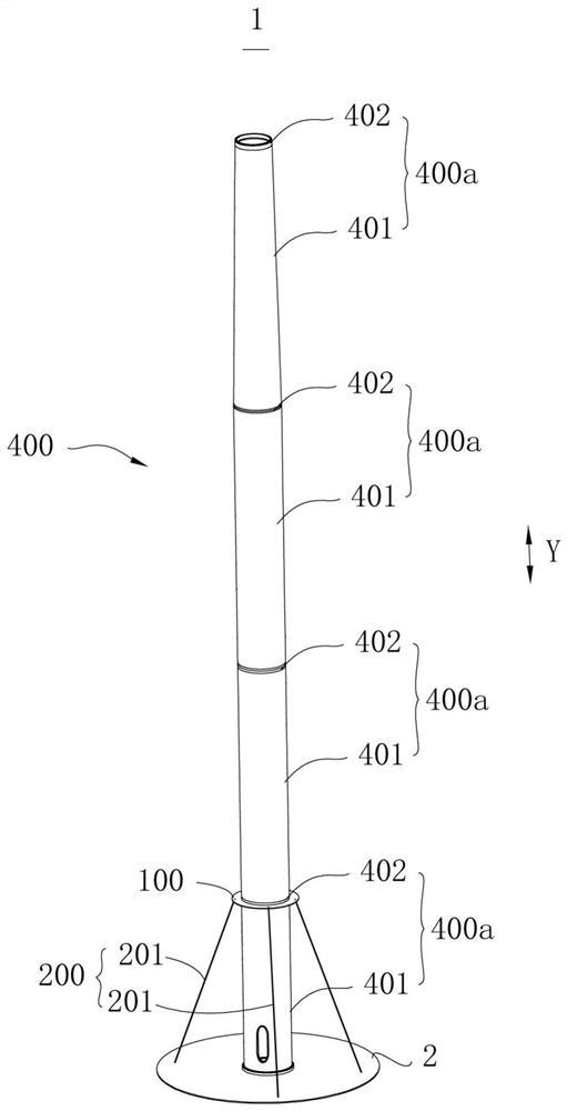 Anchoring device and tower