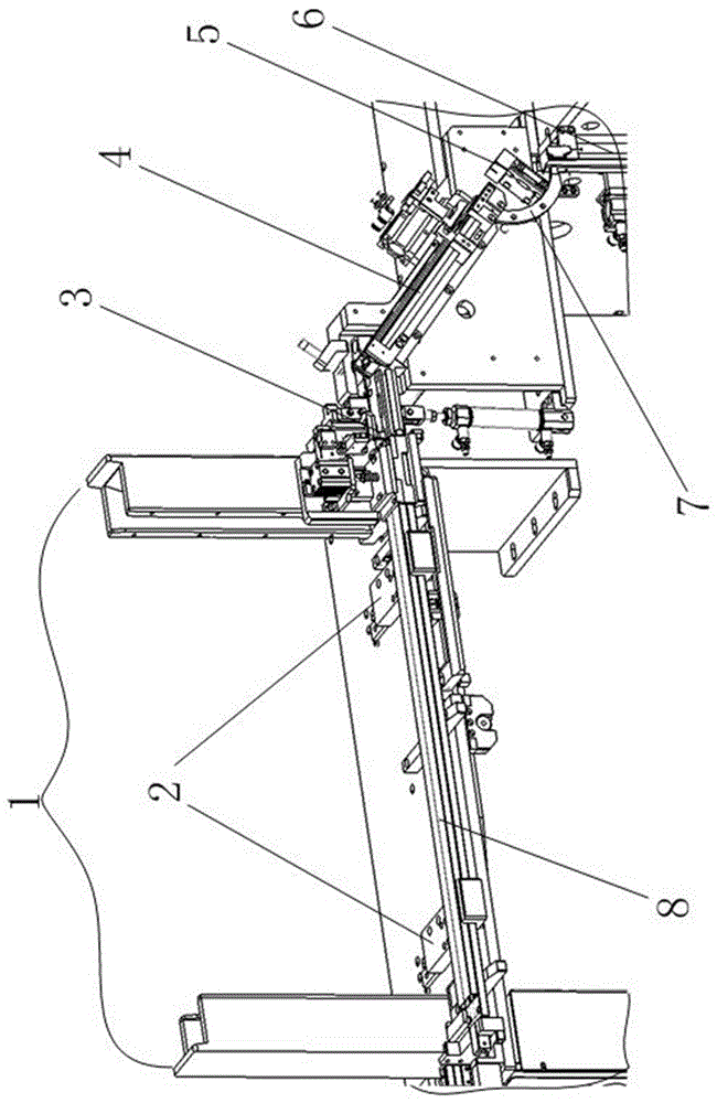 Straight back type test-sorting machine feeding and conveying device for integrated circuit chips