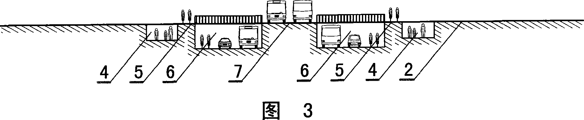 Low span-depth path separate passing through inter change cross junction