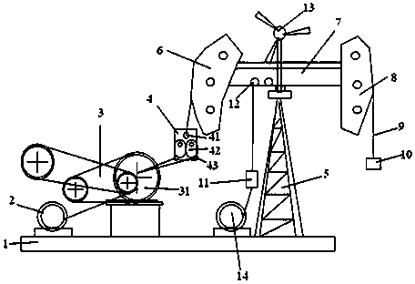 Energy-saving pumping unit with two horse heads