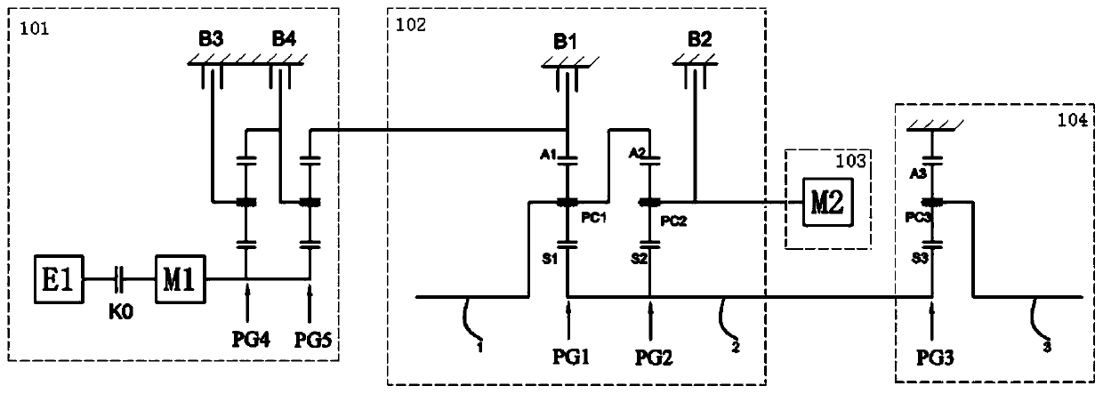 Dual-output transmission hybrid power automatic transmission