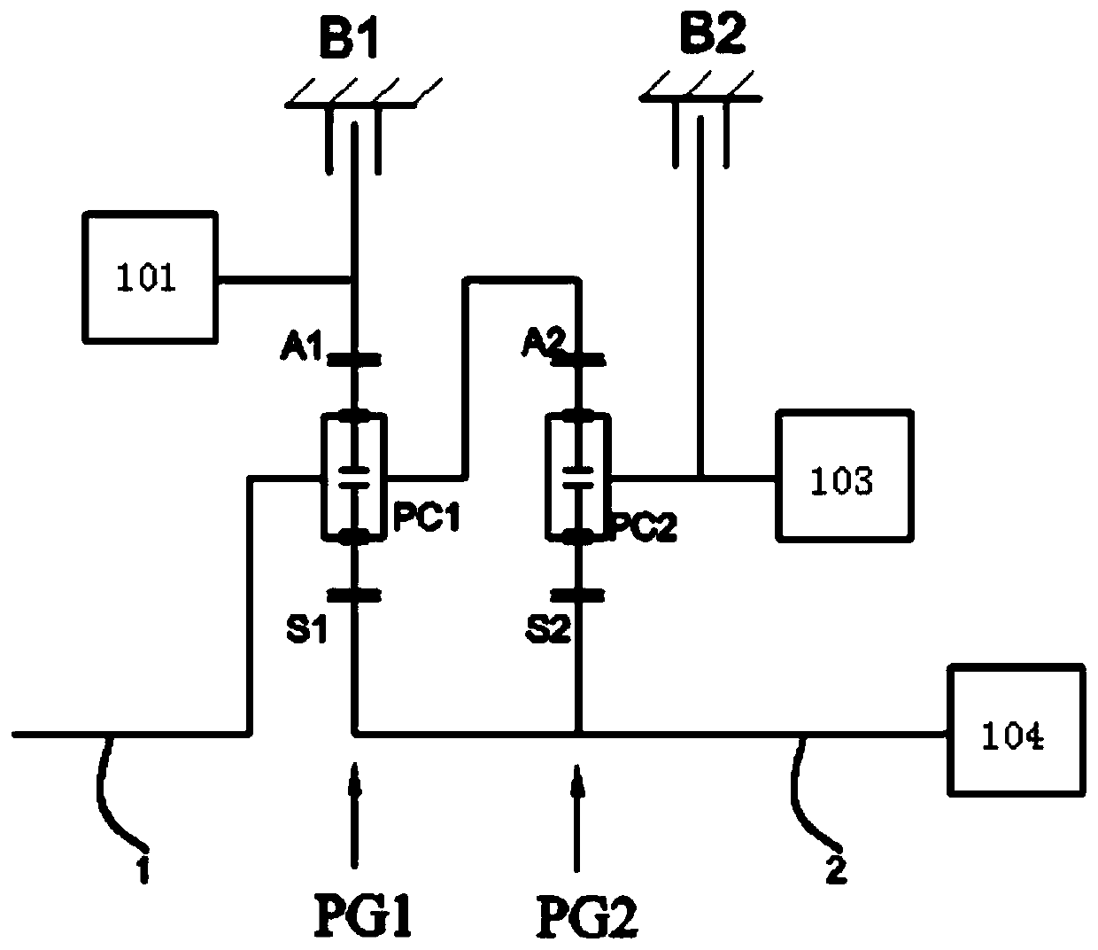 Dual-output transmission hybrid power automatic transmission