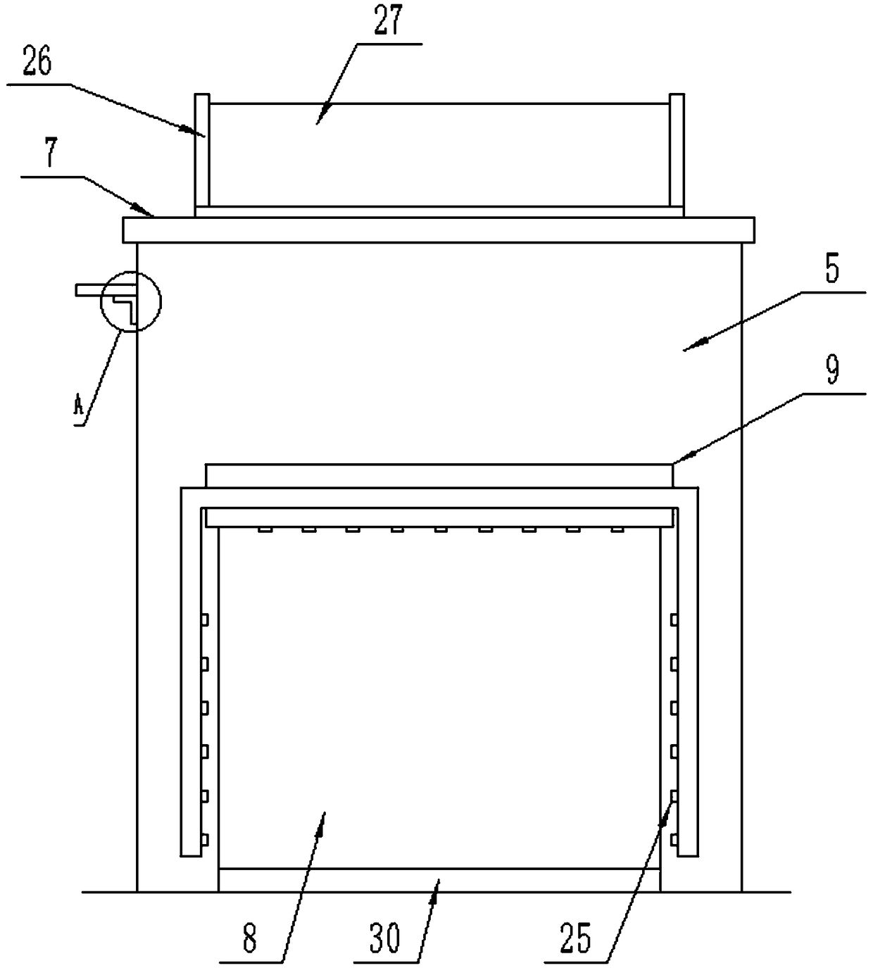 Lifting-type steel structure double-layer garage with vehicle washing function