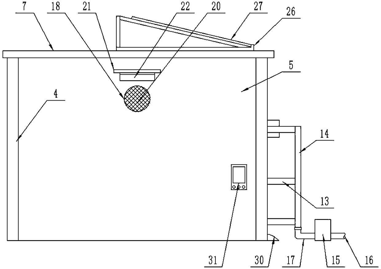 Lifting-type steel structure double-layer garage with vehicle washing function