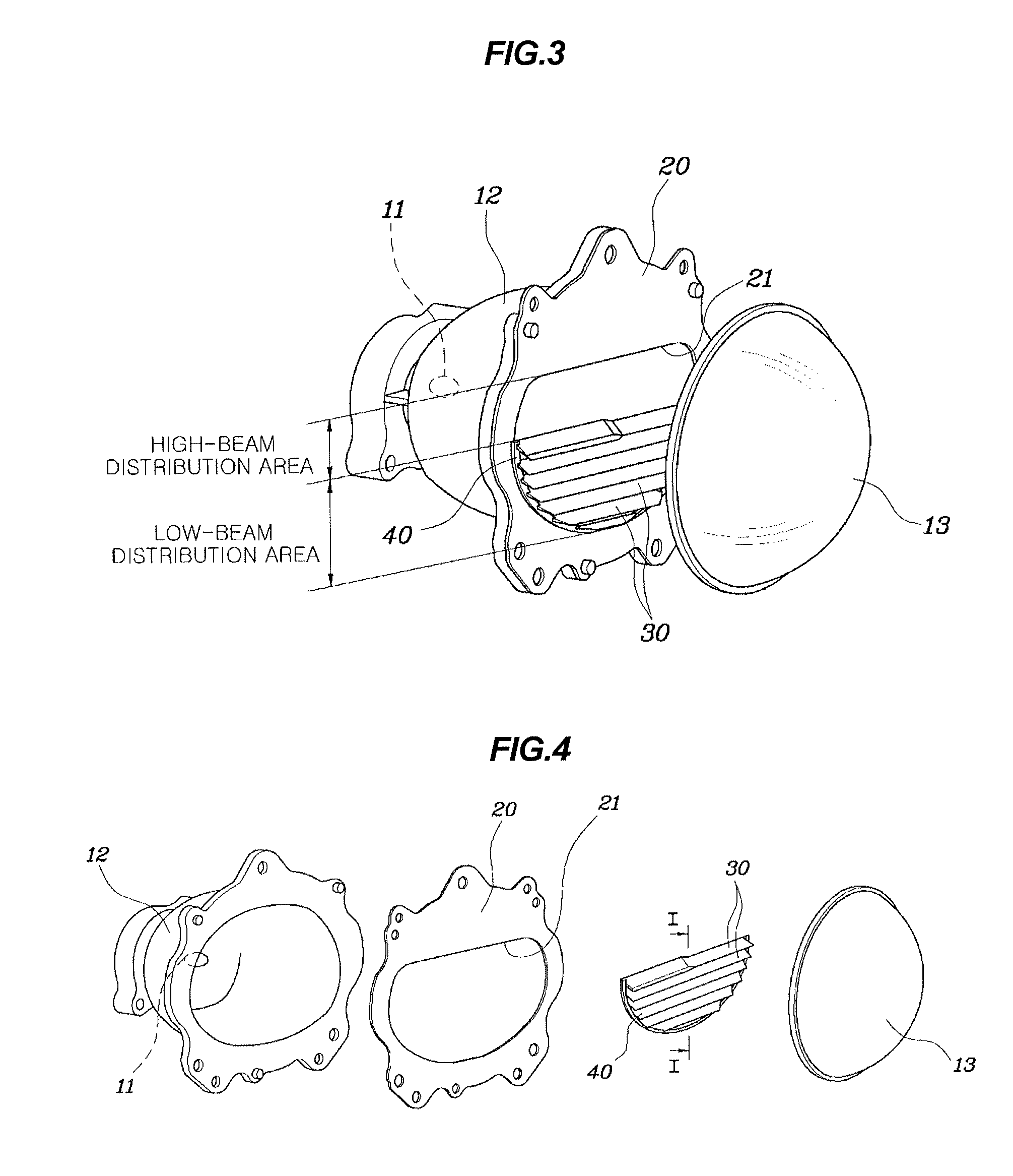 Shield apparatus for low-beam head lamp