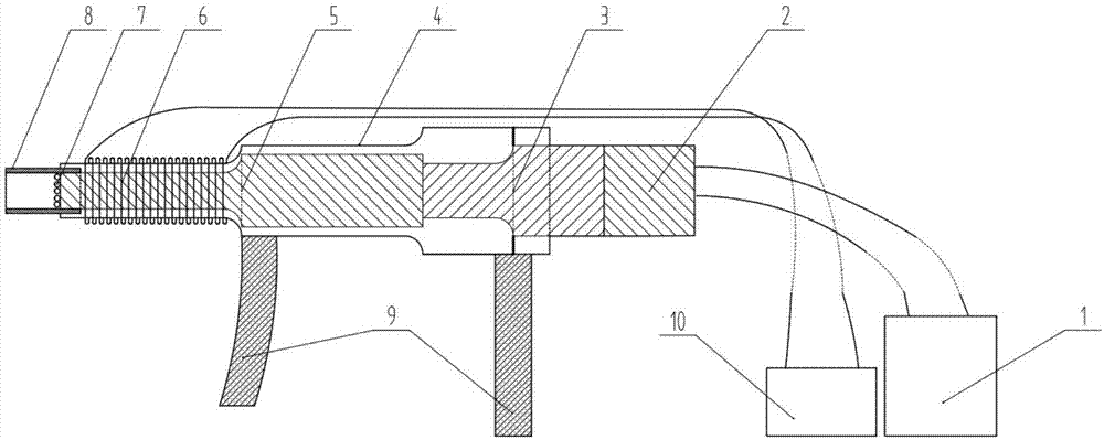 Electromagnetic-field-aided ultrasonic shot peening device and method