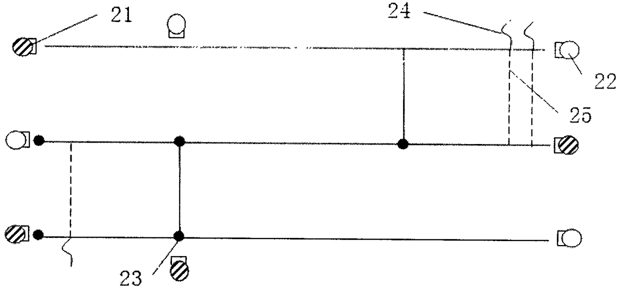 A system and method for detecting the reversing displacement of a tractor