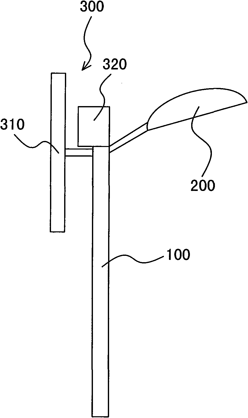 Streetlamp supplied with power generated through pressure