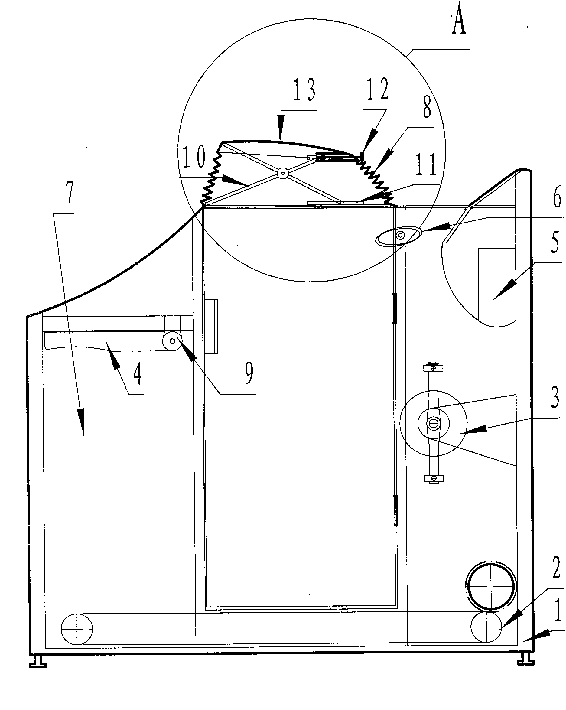 Body building exercise machine with top-opening outer cover and internal temperature adjustment device