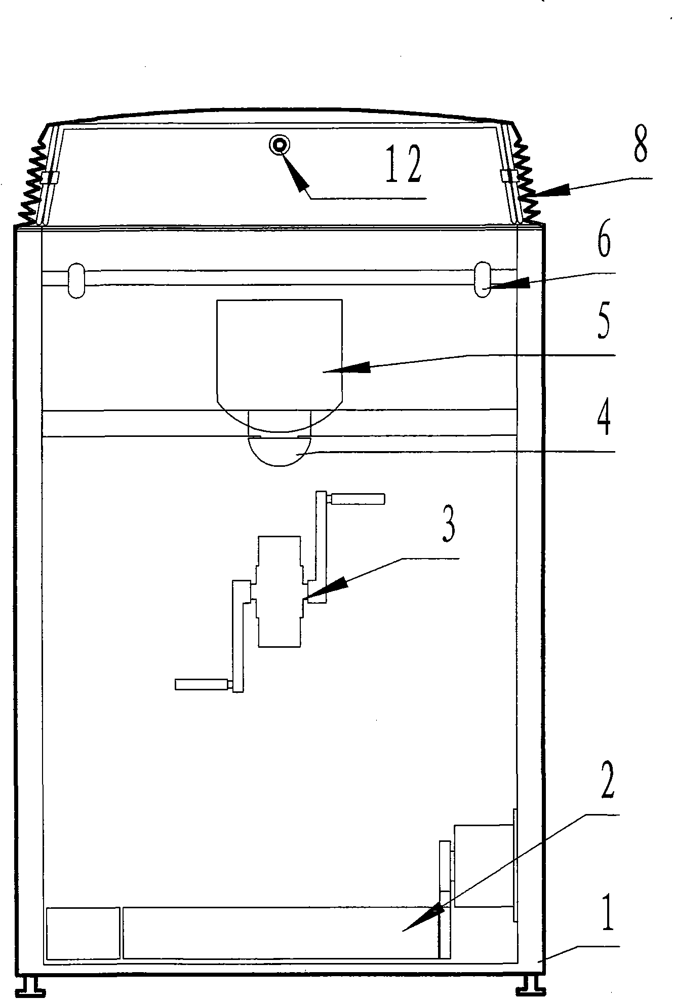 Body building exercise machine with top-opening outer cover and internal temperature adjustment device