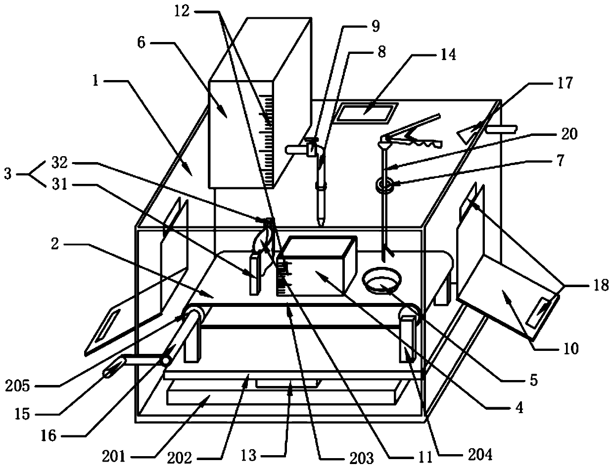 Accurate dosing device for surgical specimen stationary liquid and using method thereof