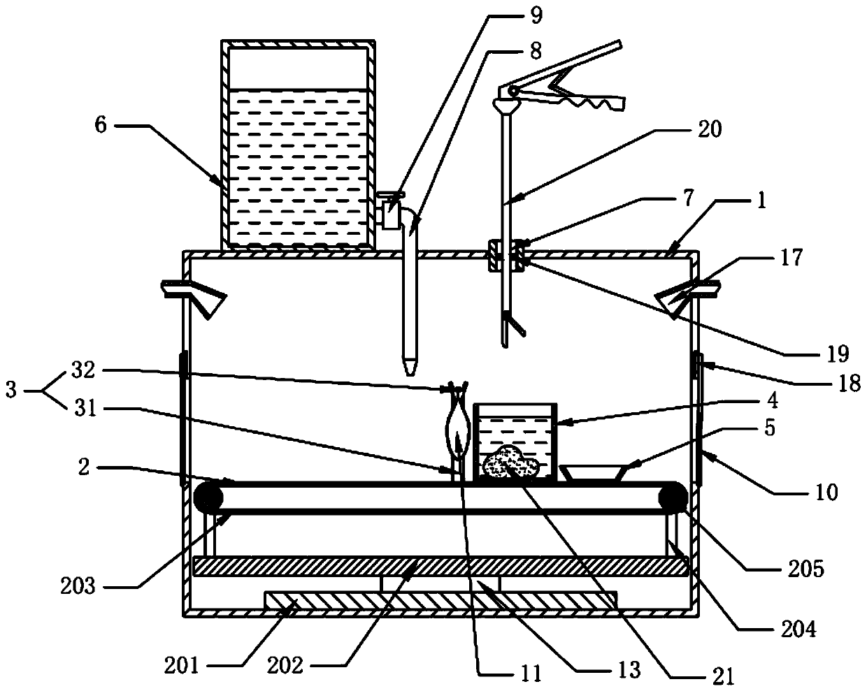 Accurate dosing device for surgical specimen stationary liquid and using method thereof