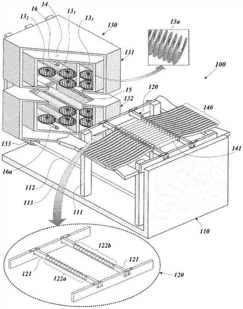 Heating device capable of differentially heating heat-shrinkable tube