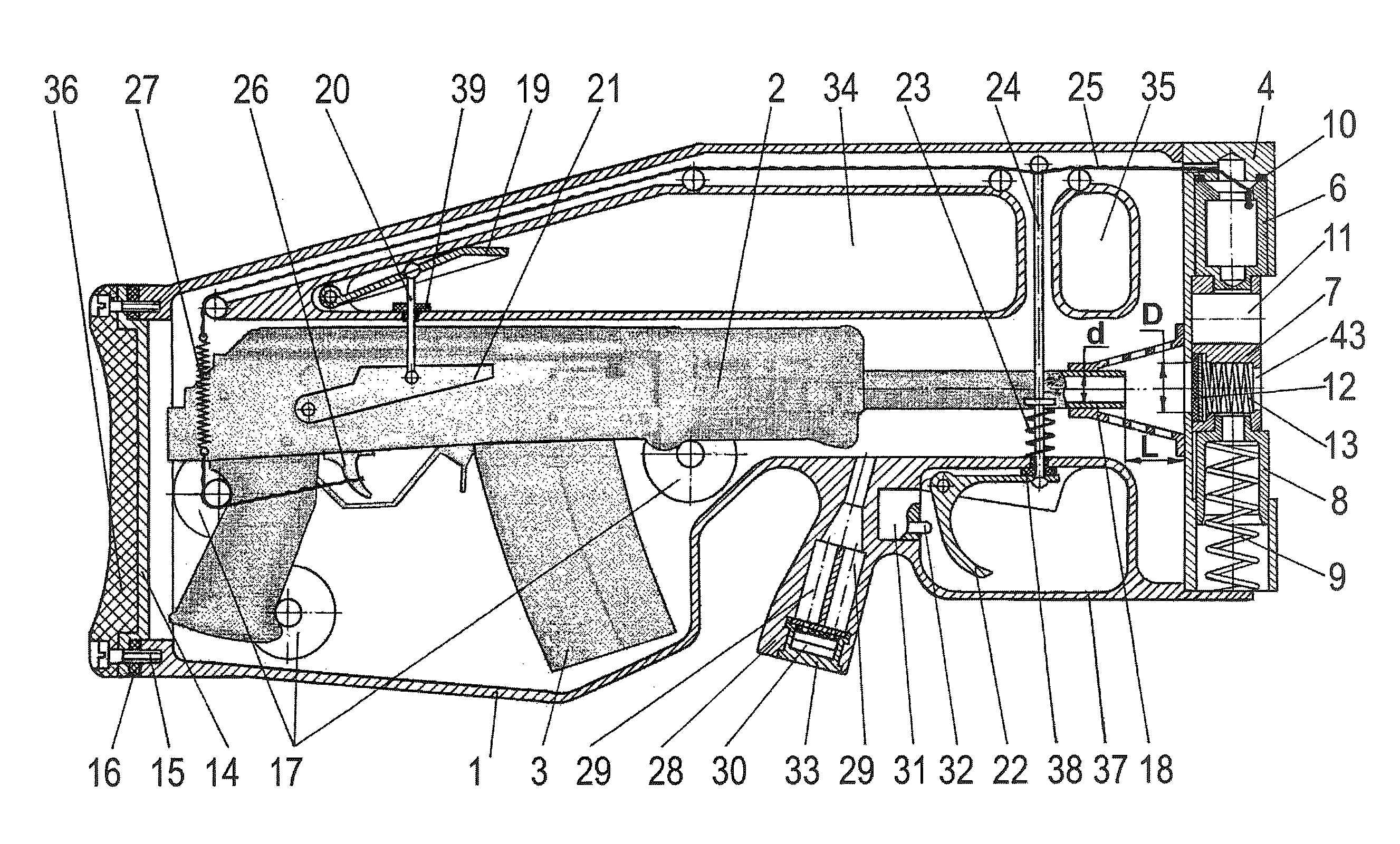 Device for underwater firing from a firearm