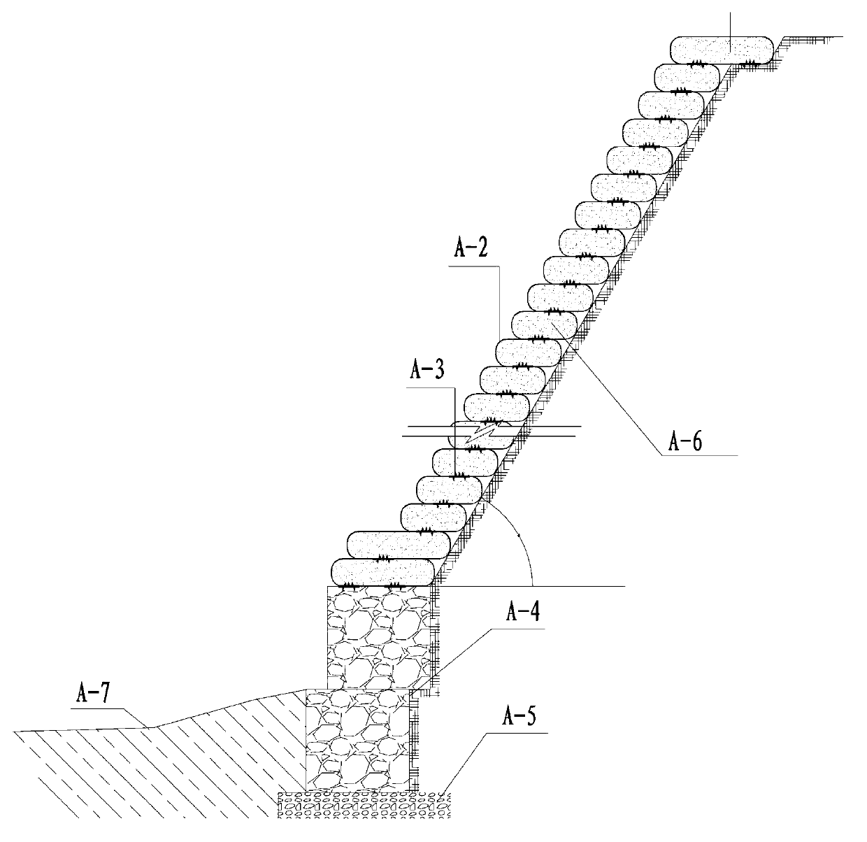 Underwater revetment based on ecological bags and water body ecological management method