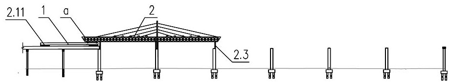 Construction method of two-span steel-concrete composite bridge with cable-back erecting machine