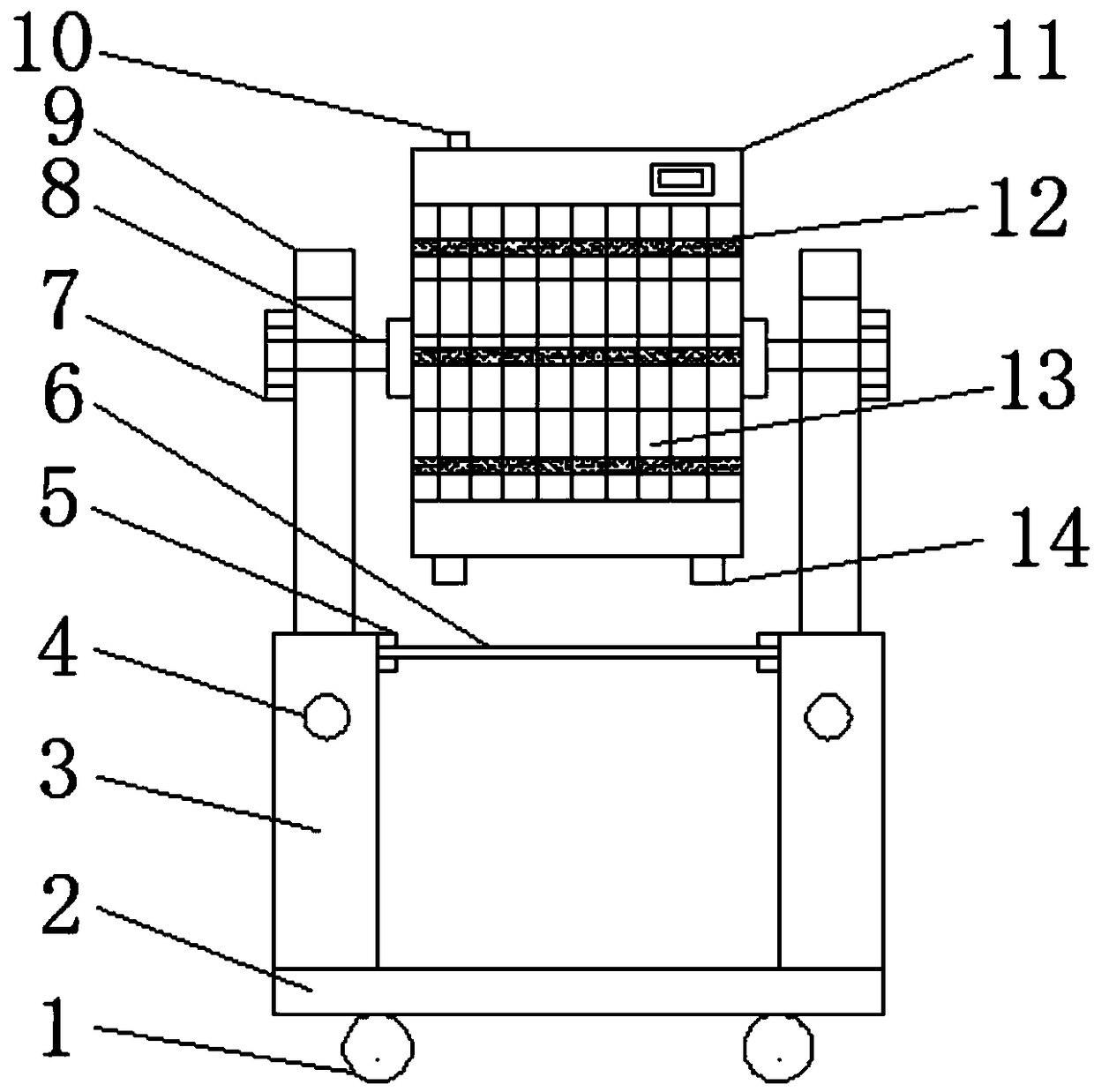 Heating device capable of conveniently adjusting heating angle