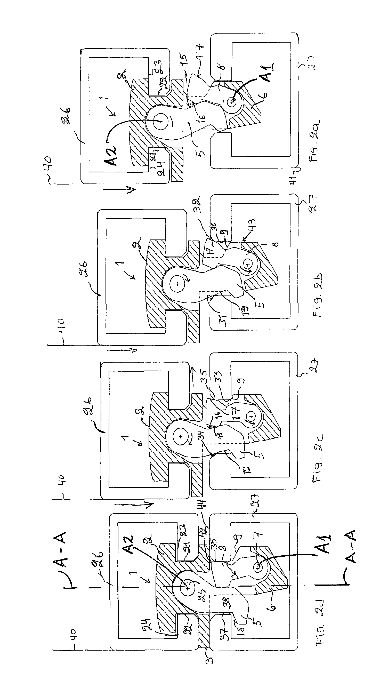 Coupling device for coupling containers, particularly containers used in cargo ships