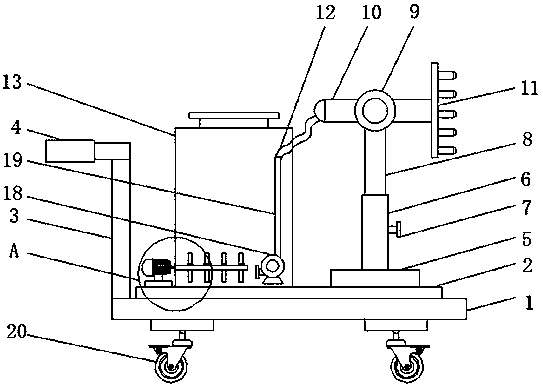 Fruit tree spraying device convenient to adjust