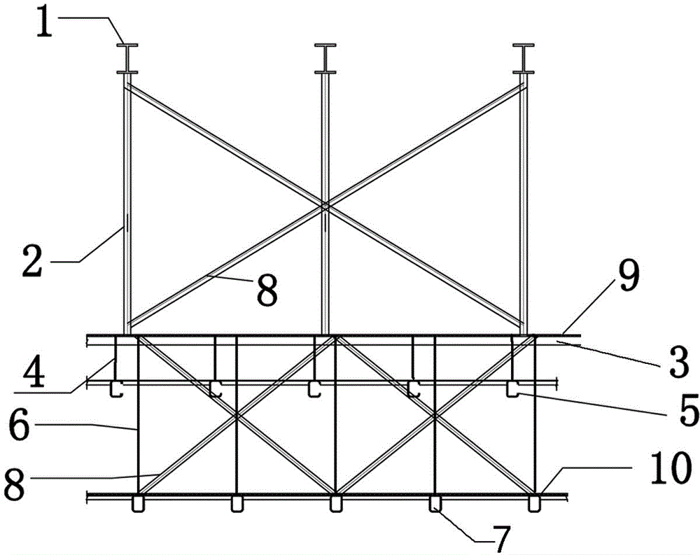 Ceiling joist and double-layer construction platform integrated structure and manufacturing method thereof