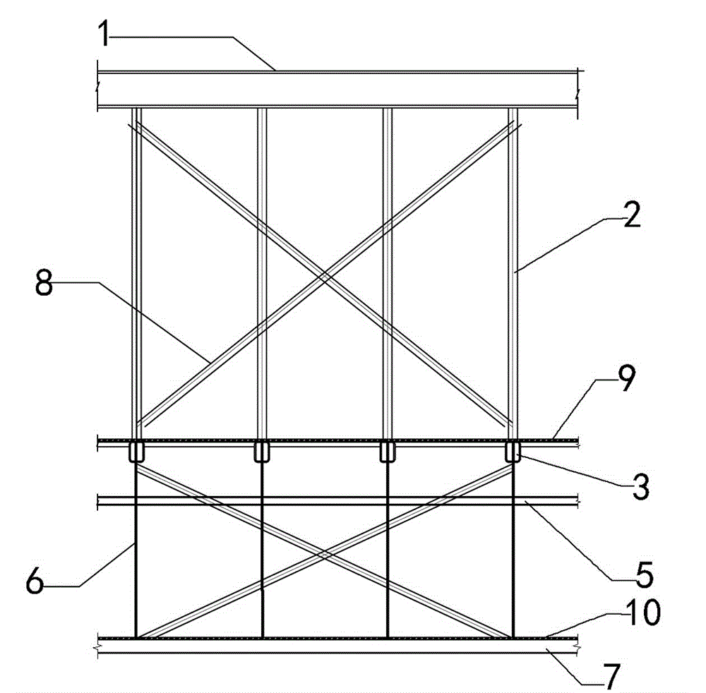 Ceiling joist and double-layer construction platform integrated structure and manufacturing method thereof