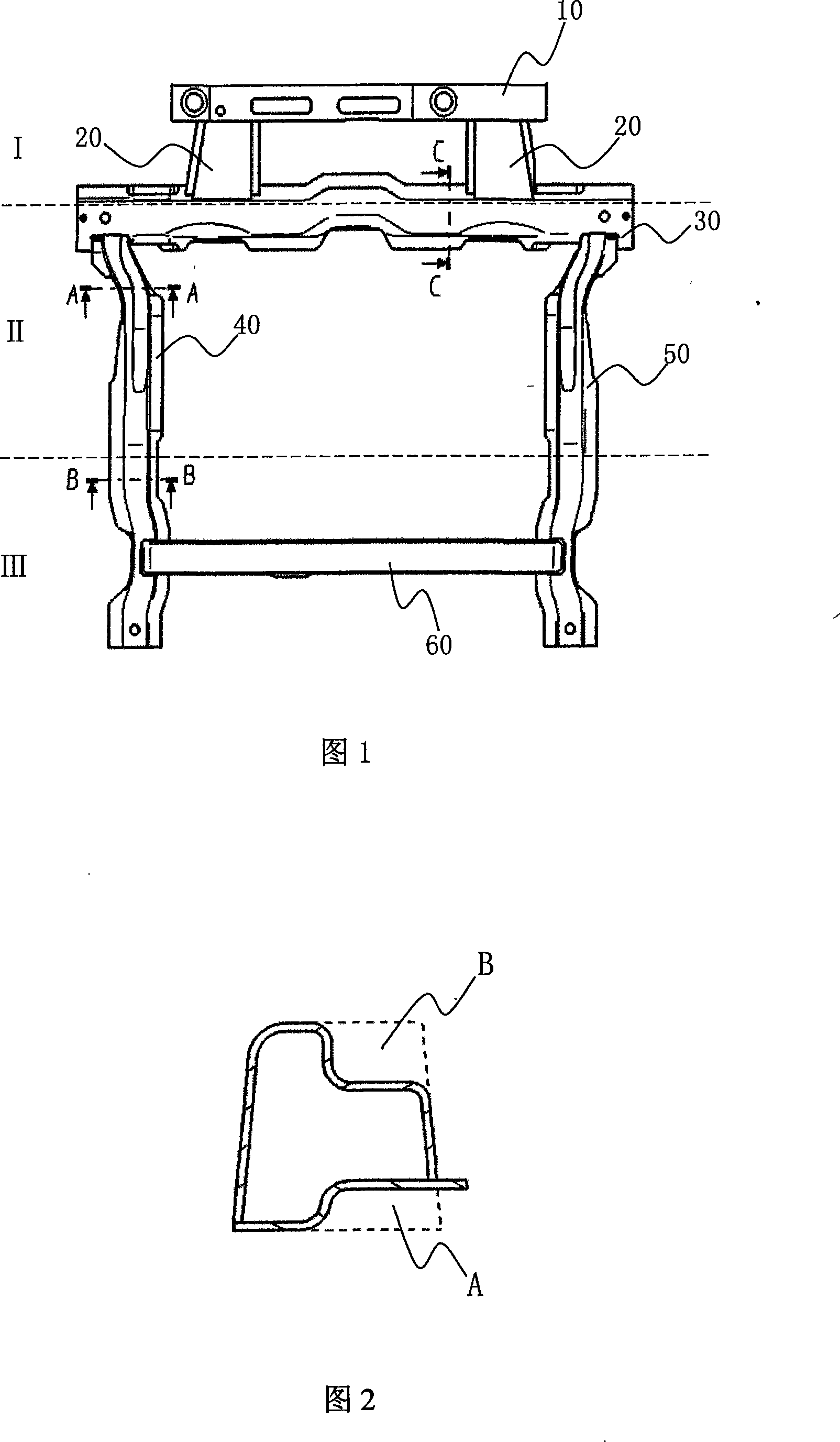 Auxiliary frame of passenger car